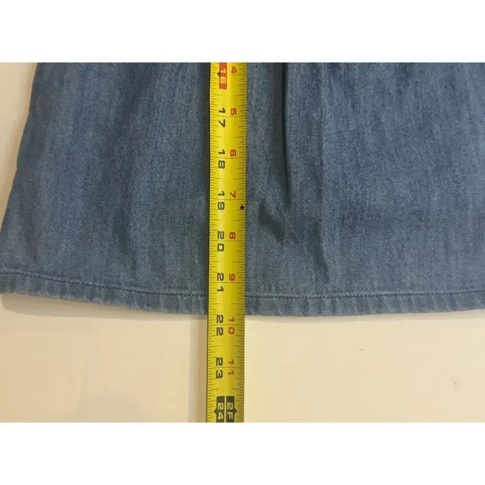 Old Navy Girls Denim Dress Size 5 Blue Sleeveless Smocked Back Cotton